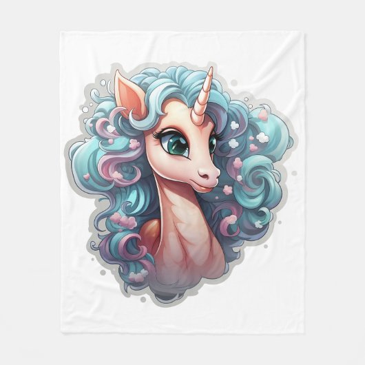 🌈 "Enchanted Dreams" Eenhoorn Fleece Deken 🦄 (Voorkant)