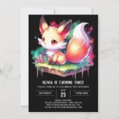 Enchanted Dreamy Fox Verjaardag digitaal Kaart (Voorkant)