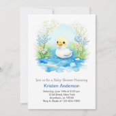 Enchanted Duckling Blue Bliss Boy Baby shower Kaart (Voorkant)
