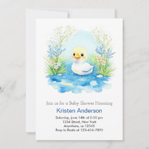 Enchanted Duckling Blue Bliss Boy Baby shower Kaart