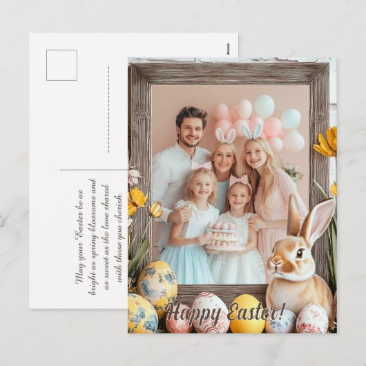  🐇Enchanted Easter Bunnyland Express Feestdagenkaart (Voorkant / Achterkant)