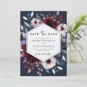 Enchanted Editable Bourgogne Save The Date (Staand voorkant)