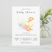Enchanted Editable Duck Baby shower Kaart (Staand voorkant)
