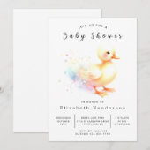 Enchanted Editable Duck Baby shower Kaart (Voorkant / Achterkant)