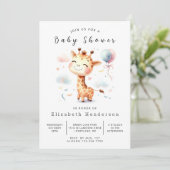 Enchanted Editable Giraffe Baby shower Kaart (Staand voorkant)