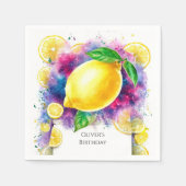 Enchanted Editable Lemon Verjaardag Servet (Voorkant)