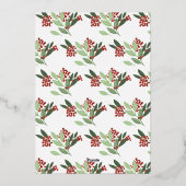 Enchanted Elegance Botanische Kerstfeest Folie Uitnodiging (Achterkant)