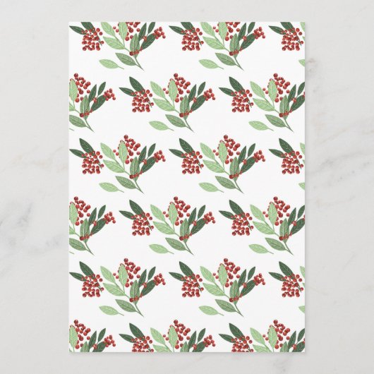 Enchanted Elegance Botanische Kerstfeest Kaart (Achterkant)