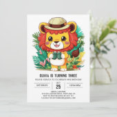 Enchanted Elegant Lion digitale verjaardag Kaart (Staand voorkant)