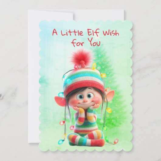Enchanted Elf | North Pole Christmas Magic Feestdagenkaart (Voorkant)