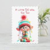 Enchanted Elf | North Pole Christmas Magic Feestdagenkaart (Staand voorkant)