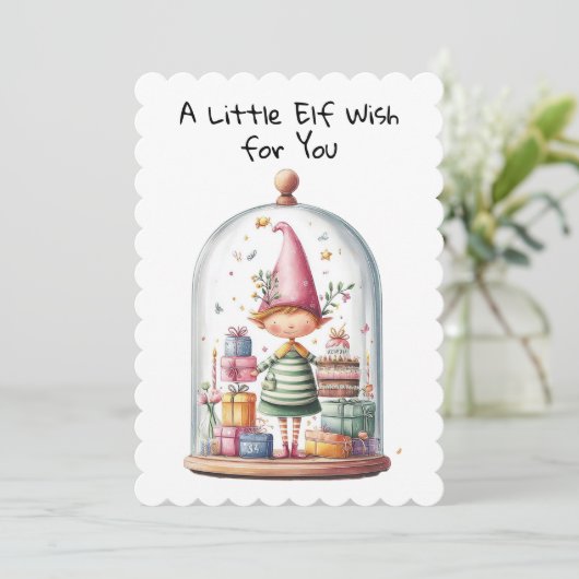 Enchanted Elf | North Pole Christmas Magic Feestdagenkaart (Staand voorkant)