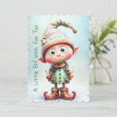 Enchanted Elf | North Pole Christmas Magic Feestdagenkaart (Staand voorkant)