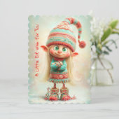 Enchanted Elf | North Pole Christmas Magic Feestdagenkaart (Staand voorkant)