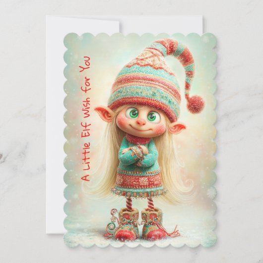 Enchanted Elf | North Pole Christmas Magic Feestdagenkaart (Voorkant)