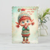 Enchanted Elf | North Pole Christmas Magic Feestdagenkaart (Staand voorkant)