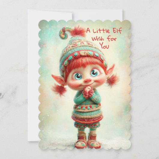 Enchanted Elf | North Pole Christmas Magic Feestdagenkaart (Voorkant)
