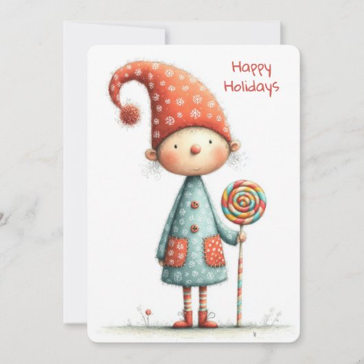 Enchanted Elf | North Pole Christmas Magic Feestdagenkaart (Voorkant)
