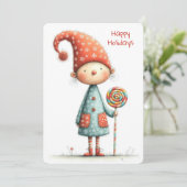 Enchanted Elf | North Pole Christmas Magic Feestdagenkaart (Staand voorkant)