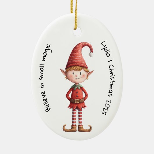 Enchanted Elf | North Pole Christmas Magic Keramisch Ornament (Achterkant)