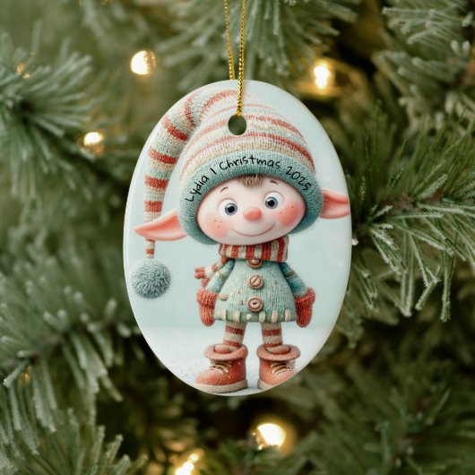 Enchanted Elf | North Pole Christmas Magic Keramisch Ornament (Boom)