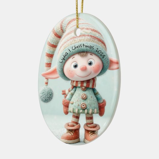 Enchanted Elf | North Pole Christmas Magic Keramisch Ornament (Links)