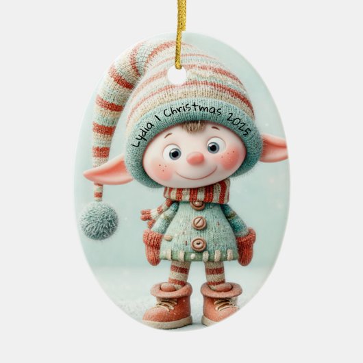 Enchanted Elf | North Pole Christmas Magic Keramisch Ornament (Voorkant)