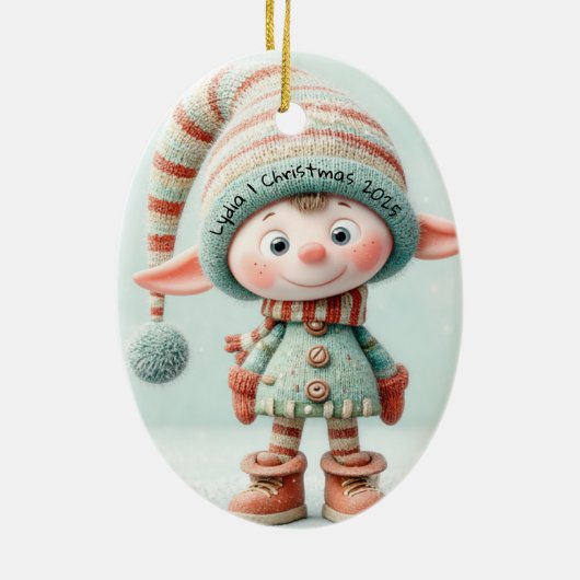 Enchanted Elf | North Pole Christmas Magic Keramisch Ornament (Achterkant)
