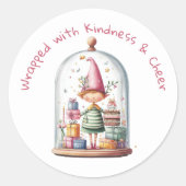 Enchanted Elf | North Pole Christmas  Ronde Sticker (Voorkant)