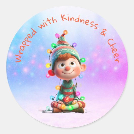 Enchanted Elf | North Pole Christmas  Ronde Sticker (Voorkant)