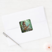 Enchanted Elven Fairy Playing Ukulele Vierkante Sticker (Envelop)