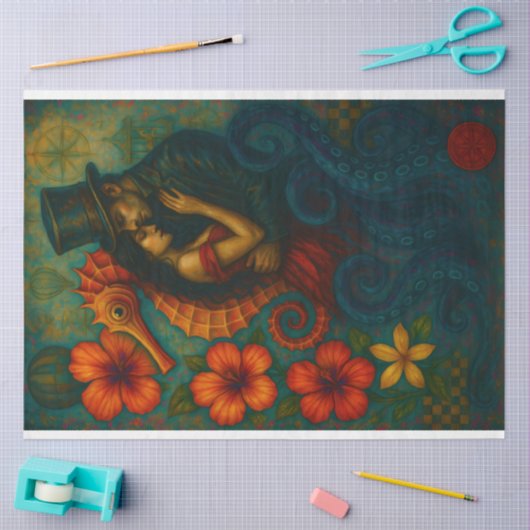 Enchanted Embrace – Fantasy Steampunk Decoupage  Tissuepapier (Craft)