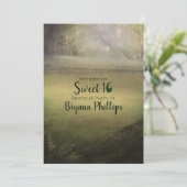 Enchanted Enchanting Lights Forest Sweet 16 Party Kaart (Staand voorkant)