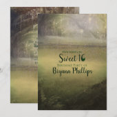 Enchanted Enchanting Lights Forest Sweet 16 Party Kaart (Voorkant / Achterkant)