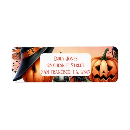 Enchanted Eve - Feestelijke Halloween Etiket (Voorkant)