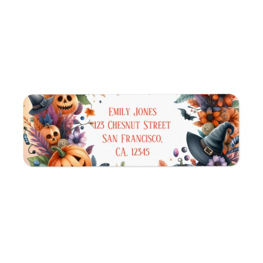 Enchanted Eve - Feestelijke Halloween Etiket (Voorkant)