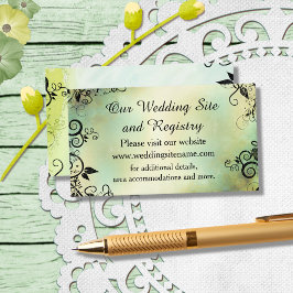 Enchanted Evening Deco Leaf Wedding Informatiekaartje