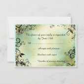 Enchanted Evening Deco Leaf Wedding RSVP Kaartje (Voorkant)