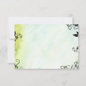 Enchanted Evening Deco Leaf Wedding RSVP Kaartje (Achterkant)