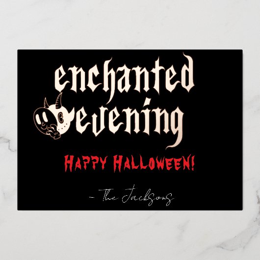 "Enchanted Evening" Gothic Halloween Ghost Folie Uitnodiging (Voorkant)