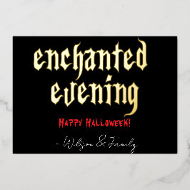 "Enchanted Evening" Gotische Halloween typografie Folie Uitnodiging
