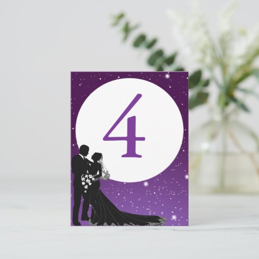 Enchanted Evening Nighttime Trouwtafel Kaart (Staand voorkant)