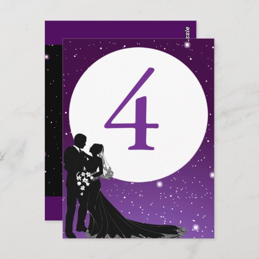 Enchanted Evening Nighttime Trouwtafel Kaart (Voorkant / Achterkant)