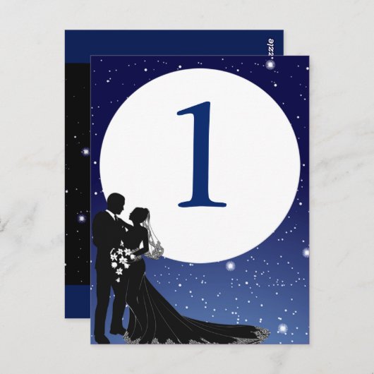 Enchanted Evening Nighttime Trouwtafel Kaart (Voorkant / Achterkant)