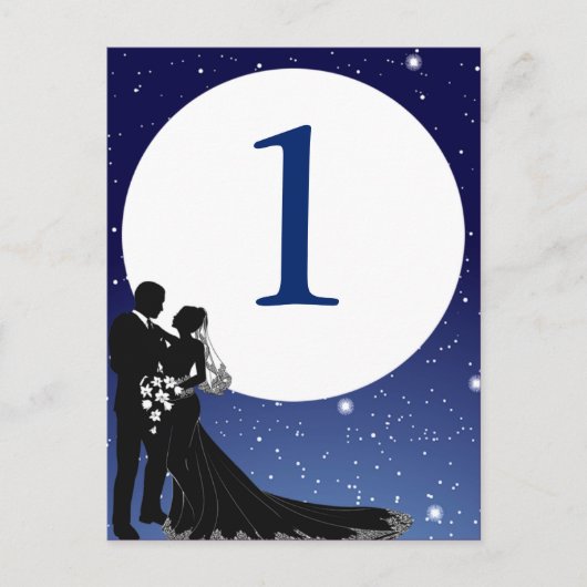 Enchanted Evening Nighttime Trouwtafel Kaart (Voorkant)