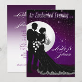 Enchanted Evening Nighttime Wedding Invitation Kaart (Voorkant / Achterkant)