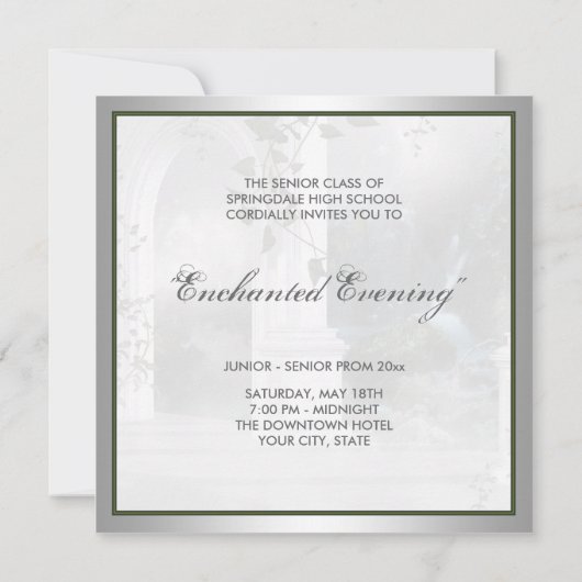 Enchanted Evening Prom Invitation Sjabloon Kaart (Achterkant)