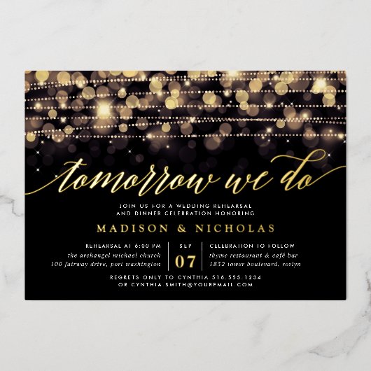 Enchanted Evening | repetitief diner Folie Uitnodiging (Voorkant)