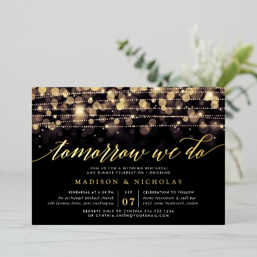 Enchanted Evening | repetitief diner Folie Uitnodiging (Staand Voorkant)