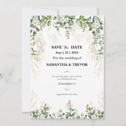 Enchanted Evergreens: Save the Date Uitnodiging (Voorkant)